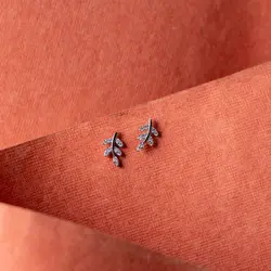 Buy Silver Leaf Style Stud Earrings
