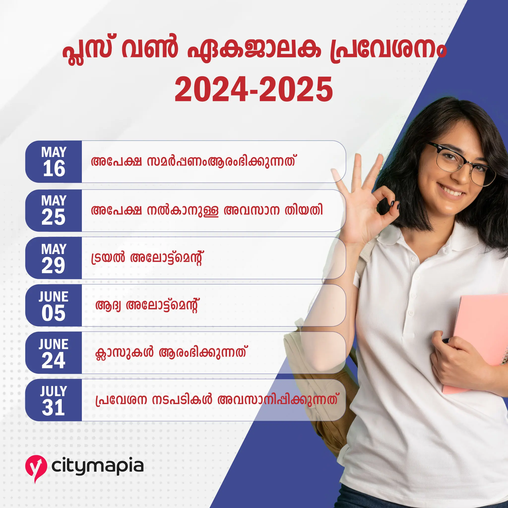 പ്ലസ് വൺ ഏകജാലക പ്രവേശനം 2024-2025