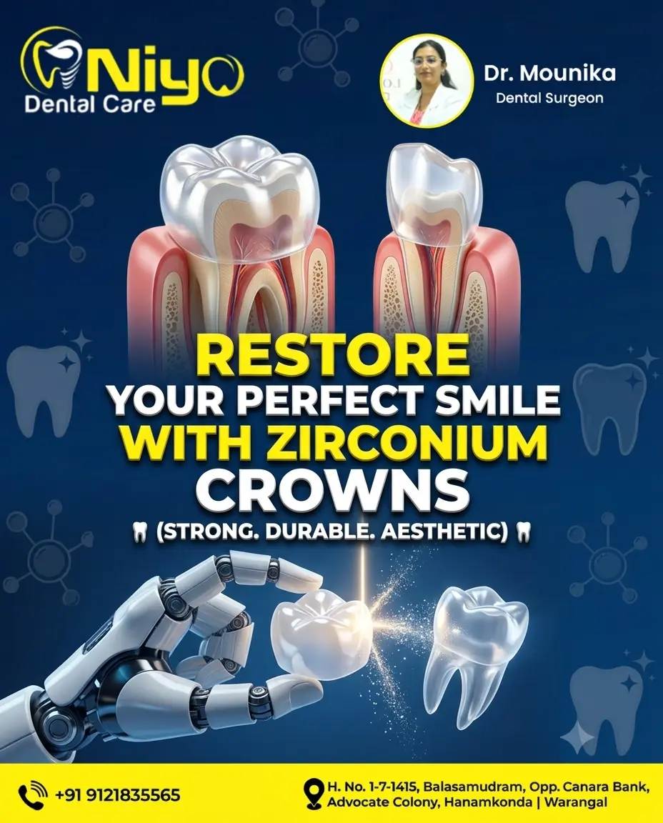 Restore Your Smile's Strength: Premium Zirconium Crowns at Niyo Dental Care!