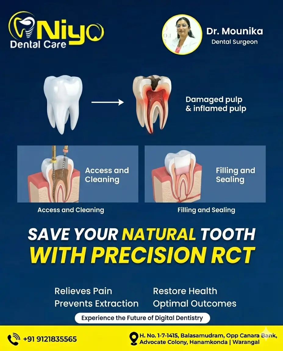 🦷 Say Goodbye to Tooth Pain: Advanced Root Canal Treatment (RCT) at Niyo Dental Care!