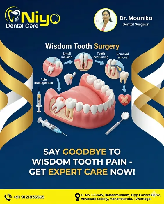 🦷 Experience Comfort: Pain-Free Wisdom Tooth Surgery at Niyo Dental Care!