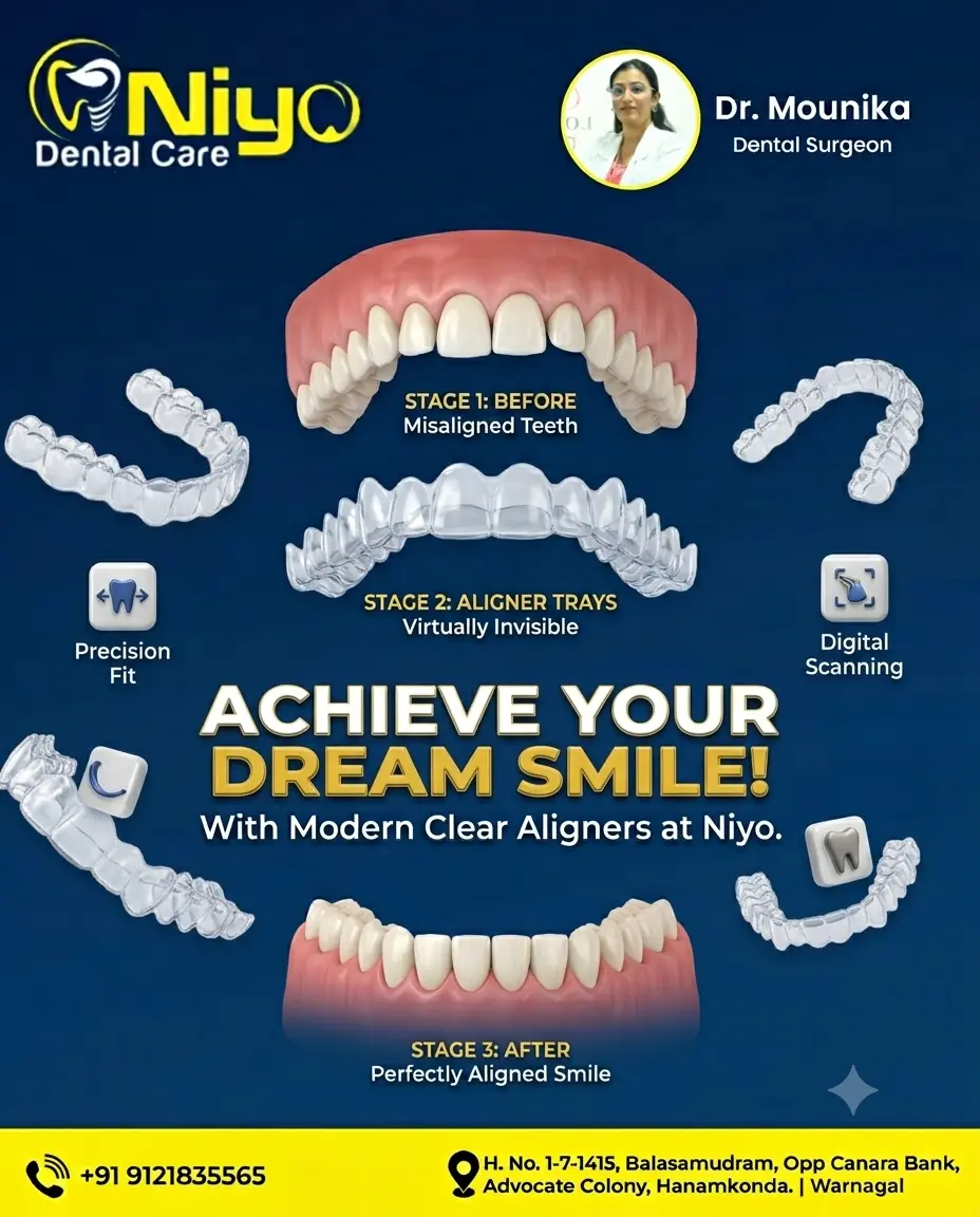 😁Get a Perfect, Straight Smile Secretly with Clear Aligners at Niyo Dental Care!