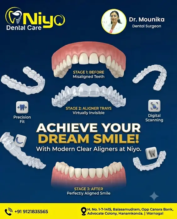 😁Get a Perfect, Straight Smile Secretly with Clear Aligners at Niyo Dental Care!