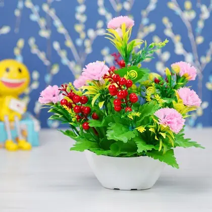 Artificial Carnation Flower Basket