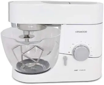 Kenwood KMC015 Chef Titanium Stand Mixer, 1400 Watt - White Gloss