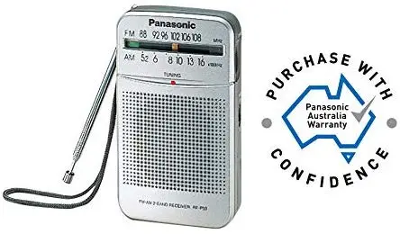 Panasonic RF-P50d Pocket AM/FM Radio Silver RF-P50D