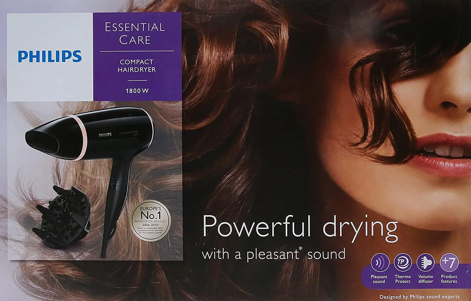 Philips BHD004 1800-Watts Diffuser Hair Dryer, 220 Volts