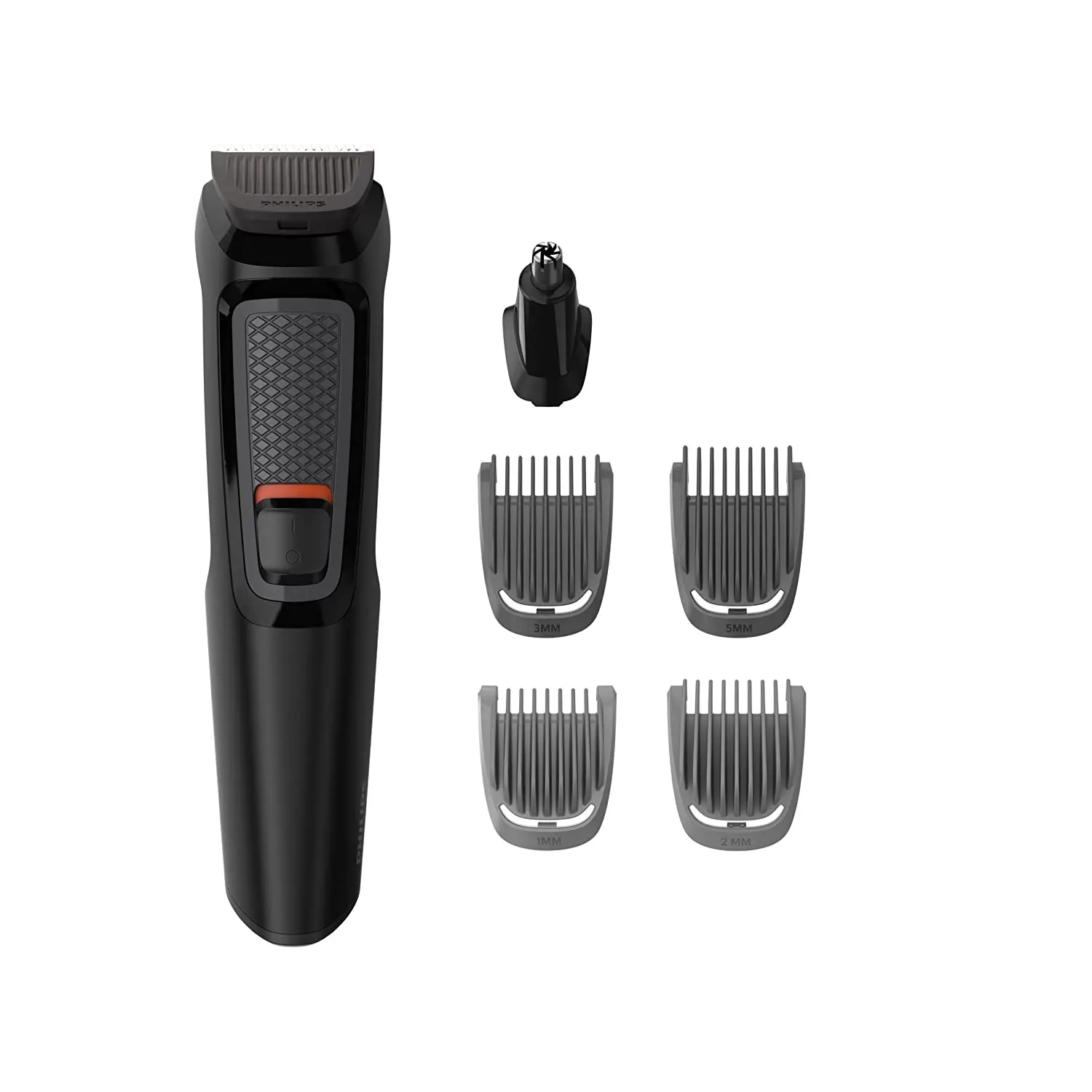 Philips Multigroom Series 3000 6 in 1 Face mg3710/15 – Shaver (Black, Rectangle, Stainless Steel, Beard, Ear, Eyebrow, Nose, 60 min, Integrated)