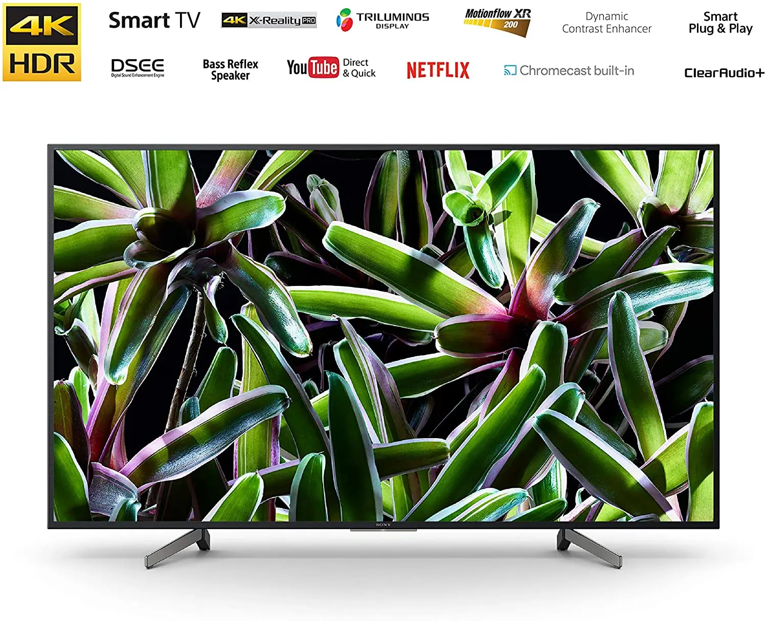 Sony BRAVIA 65 inch X70G 4K HDR Smart TV, with 4K X-Reality Pro picture processing, YouTube access, Triluminos Display and Smart Plug Play KD-65X7000G