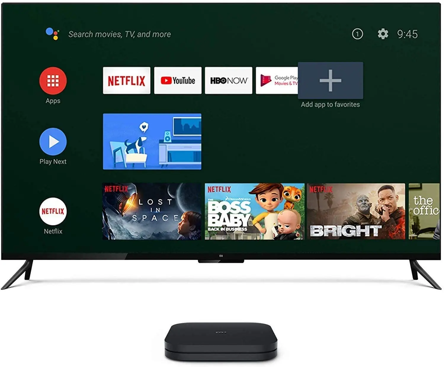 Xiaomi Mi Box S, Smart TV Box, Intelligent 4K Ultra HD Media Player, work with Projector, TVs & Mobile Phones, powered by Android 8.1, - International Version- Black