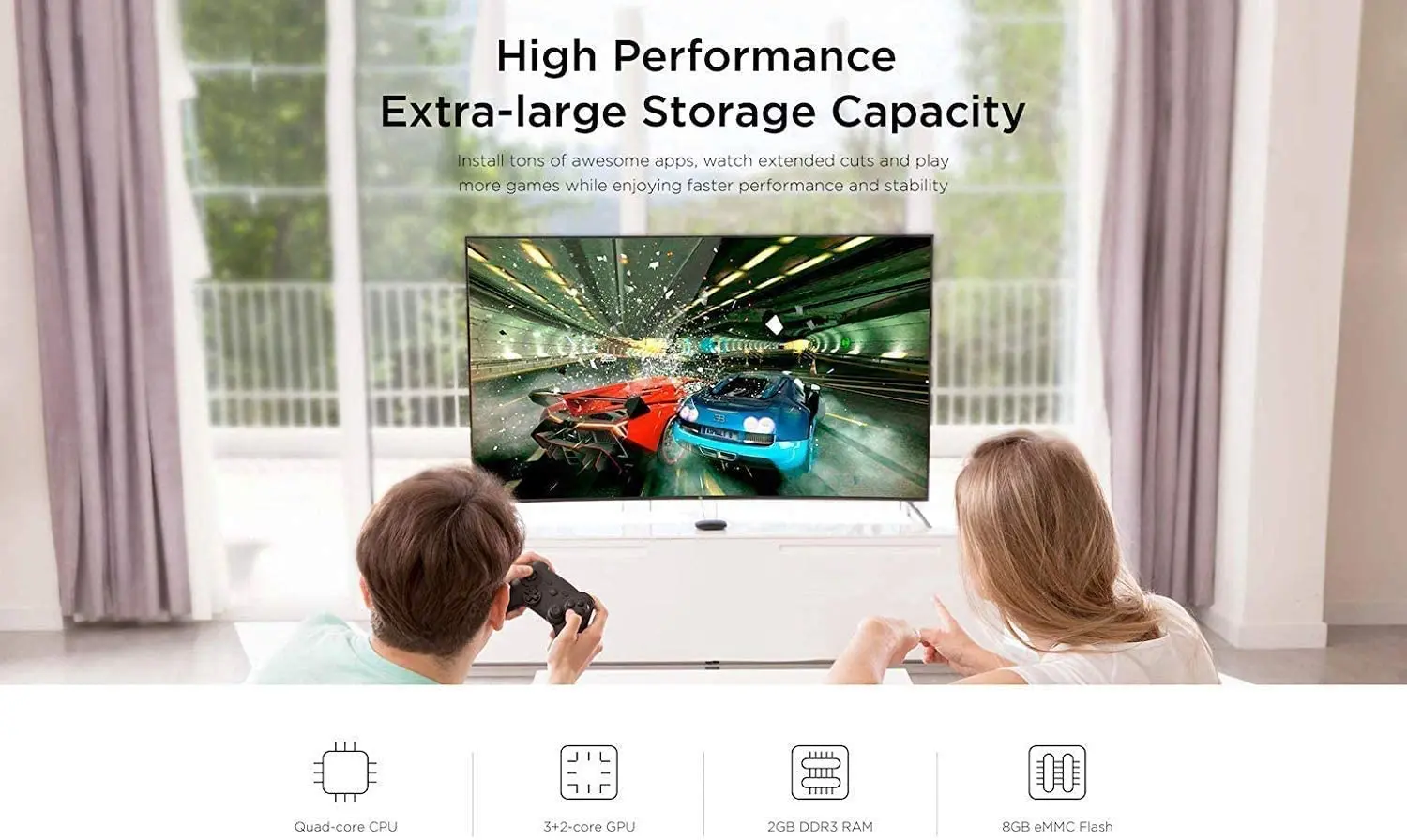 Xiaomi Mi Box S, Smart TV Box, Intelligent 4K Ultra HD Media Player, work with Projector, TVs & Mobile Phones, powered by Android 8.1, - International Version- Black