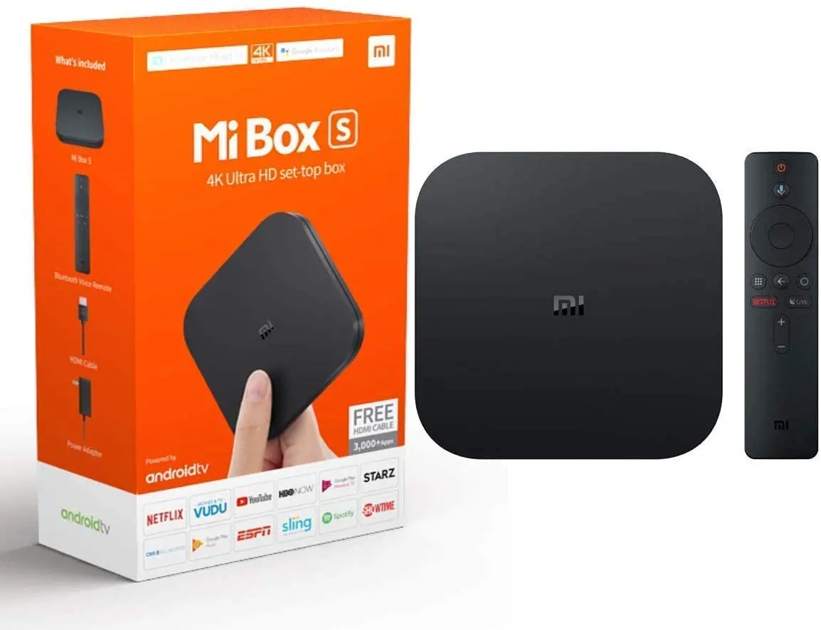 Mi Box S, Smart TV Box, Intelligent 4K Ultra HD Media Player, work with Projector, TVs & Mobile Phones, powered by Android 8.1, - International Version- Black