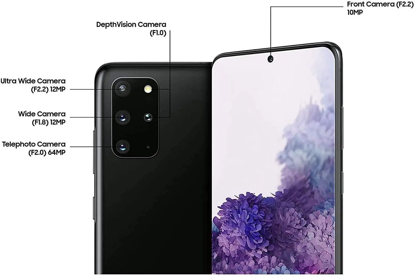 Samsung Galaxy S20+ 5G, 12GB RAM, 512GB, Cosmic Gray - UAE Version + Samsung Galaxy Buds Plus