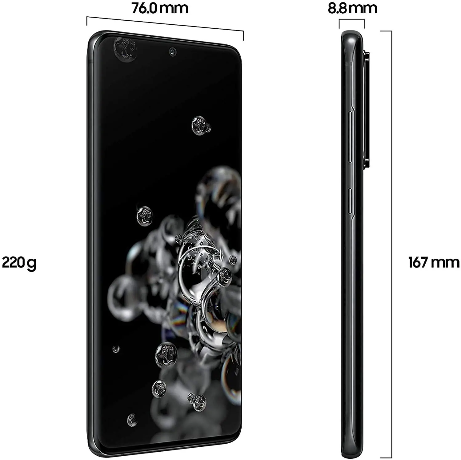 Samsung Galaxy S20 Ultra 5G, 12GB RAM, 128GB, Cosmic Black - UAE Version + Samsung Galaxy Buds Plus