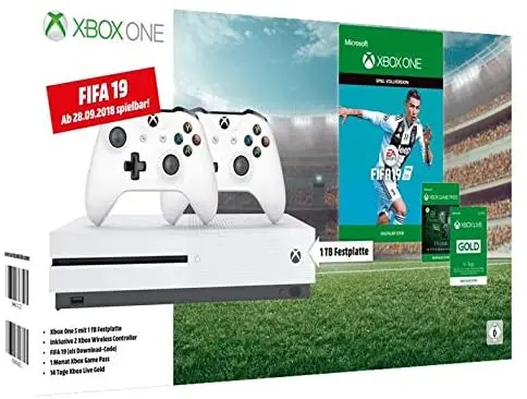 Xbox One S 1TB with FIFA 19 and Extra Controller Bundle - White