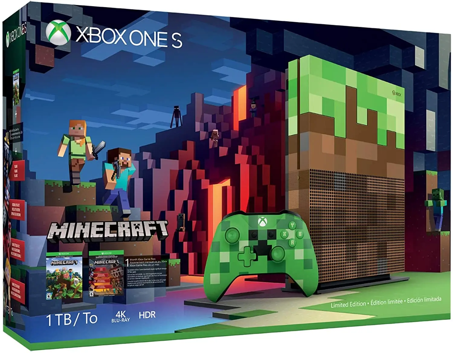 Microsoft Xbox One S 1Tb Limited Edition Console - Minecraft Bundle (Xbox One)
