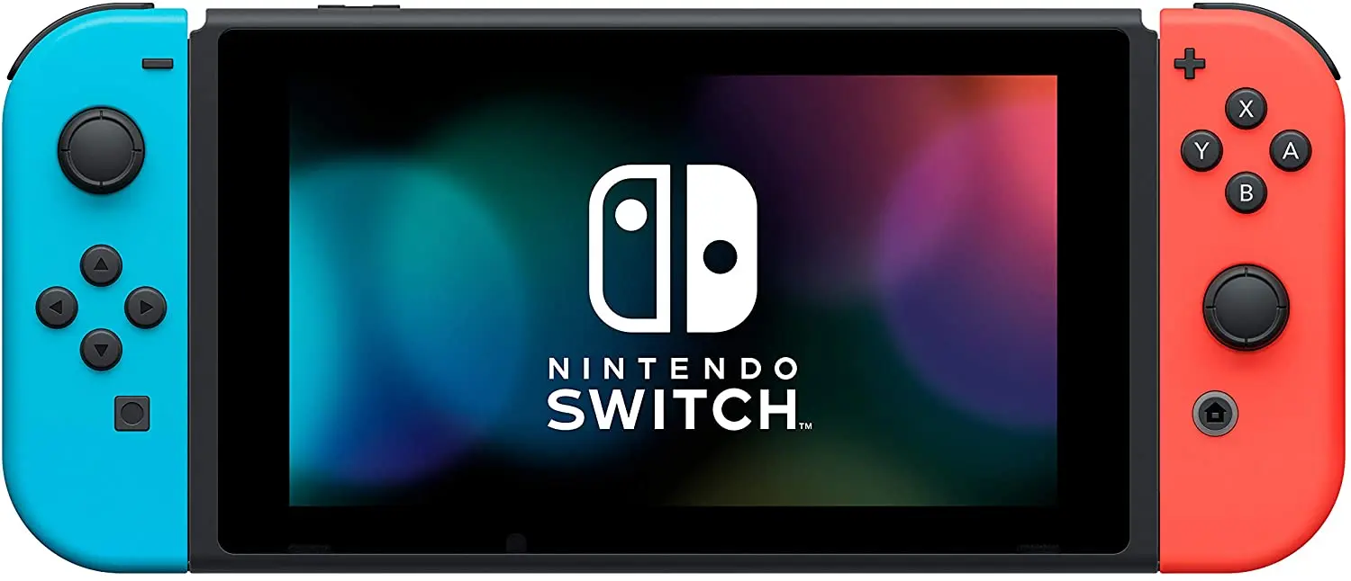 Nintendo Switch Extended Battery Life with Neon Blue and Neon Red Joy?Con (2019)