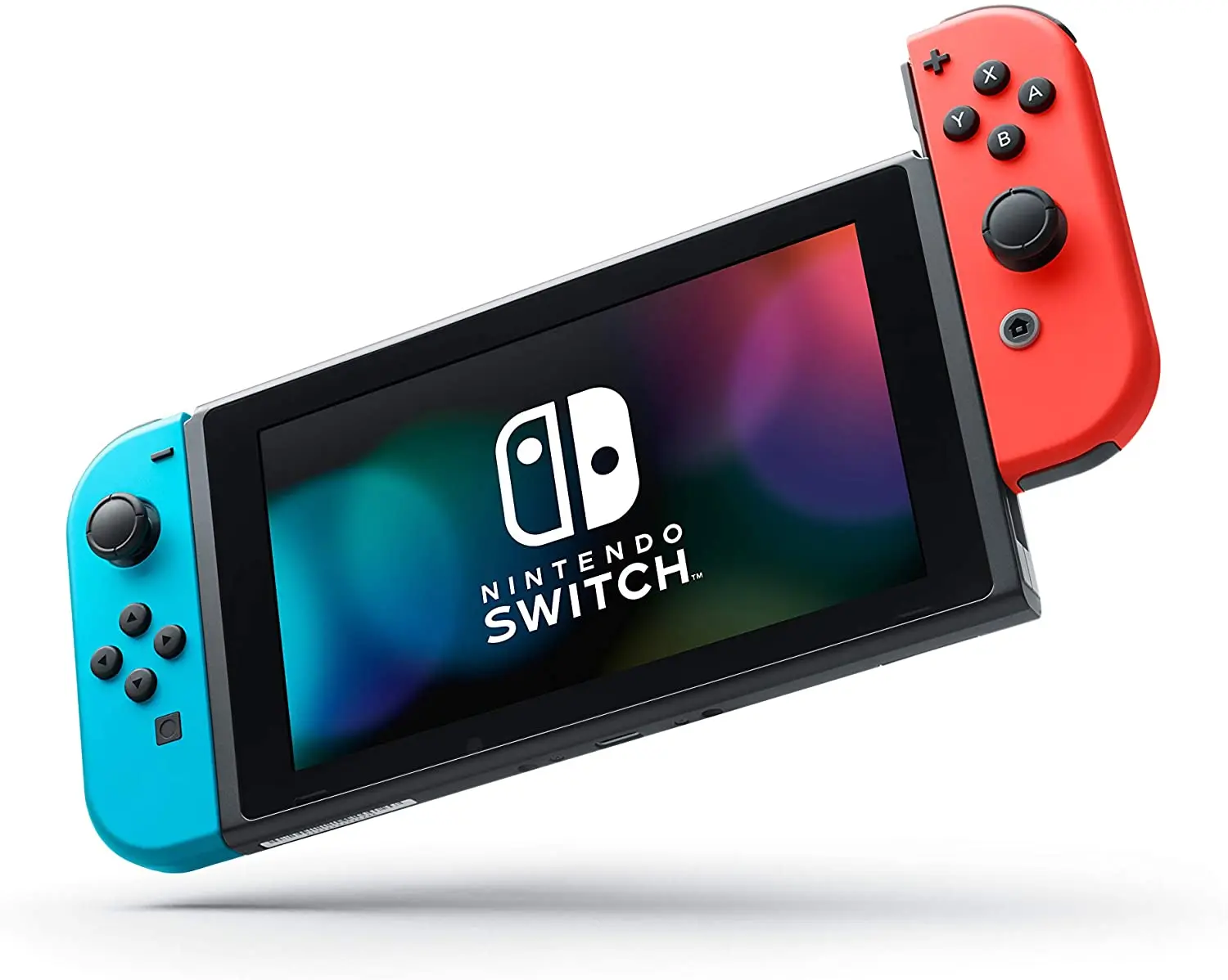 Nintendo Switch Extended Battery Life with Neon Blue and Neon Red Joy?Con (2019)