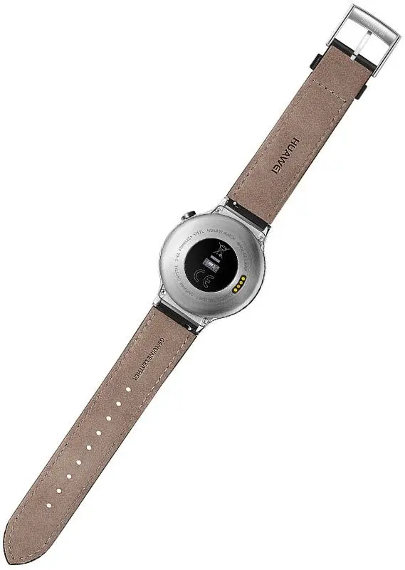 Huawei Watch – Stainless Steel With Black Leather Strap