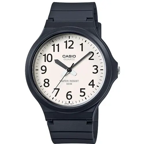 Casio Men's White Dial Silicone Band Watch - MW-240-7BVDF