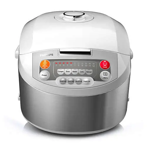Philips Viva Collection Fuzzy Logic Rice Cooker Silver, HD3038