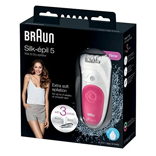 Braun Silk epil 5 5-531 – Wet & Dry Cordless Epilator with 3 extras including a Lighted Tweezer