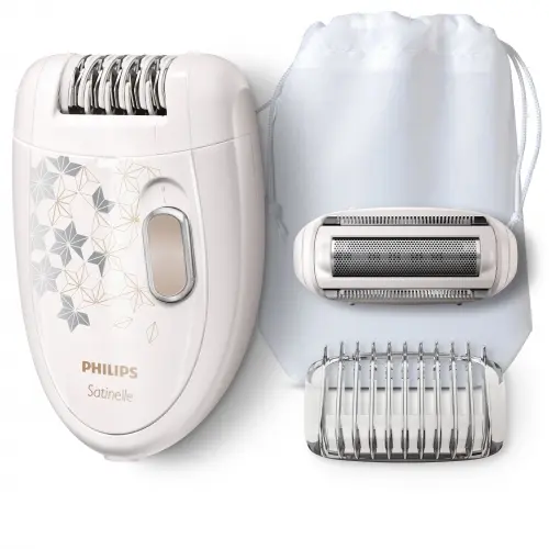 Philips HP6423/00 Satinelle Corded Epilator with Ladyshave Head Plus Trimming Comb