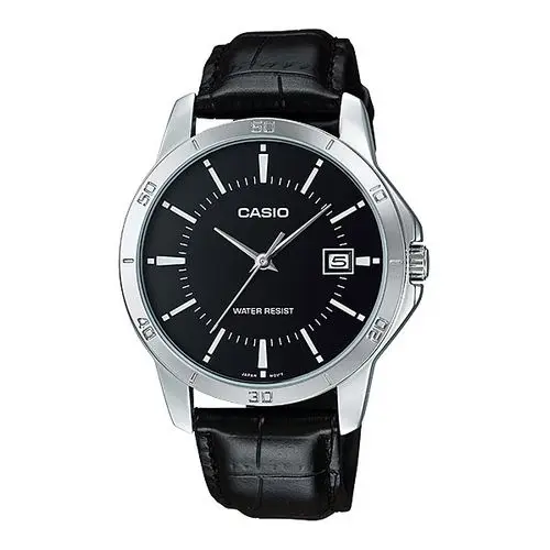 Watch for Men by Casio , Analog , Leather , Black , MTP-V004L-1A