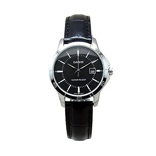 Watch for Men by Casio , Analog , Leather , Black , MTP-V004L-1A