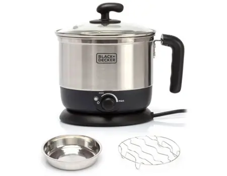Black & Decker 1 Liter Multi Utility Kettle, Silver - MK100-B5