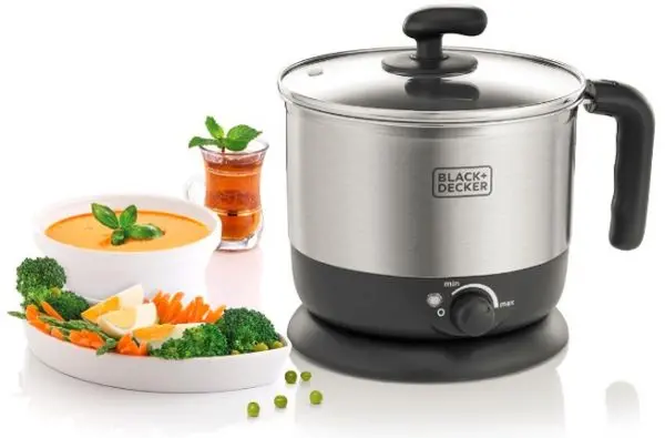 Black & Decker 1 Liter Multi Utility Kettle, Silver - MK100-B5
