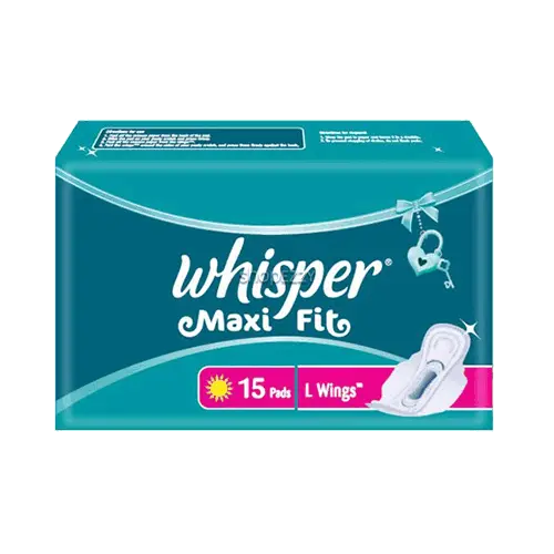 WHISPER MAXI FIT 15 PADS L WINGS