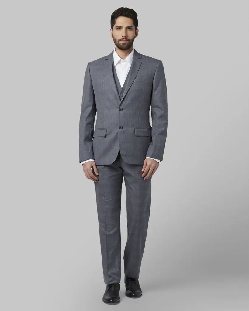 Park Avenue Medium Grey Regular Fit Suit