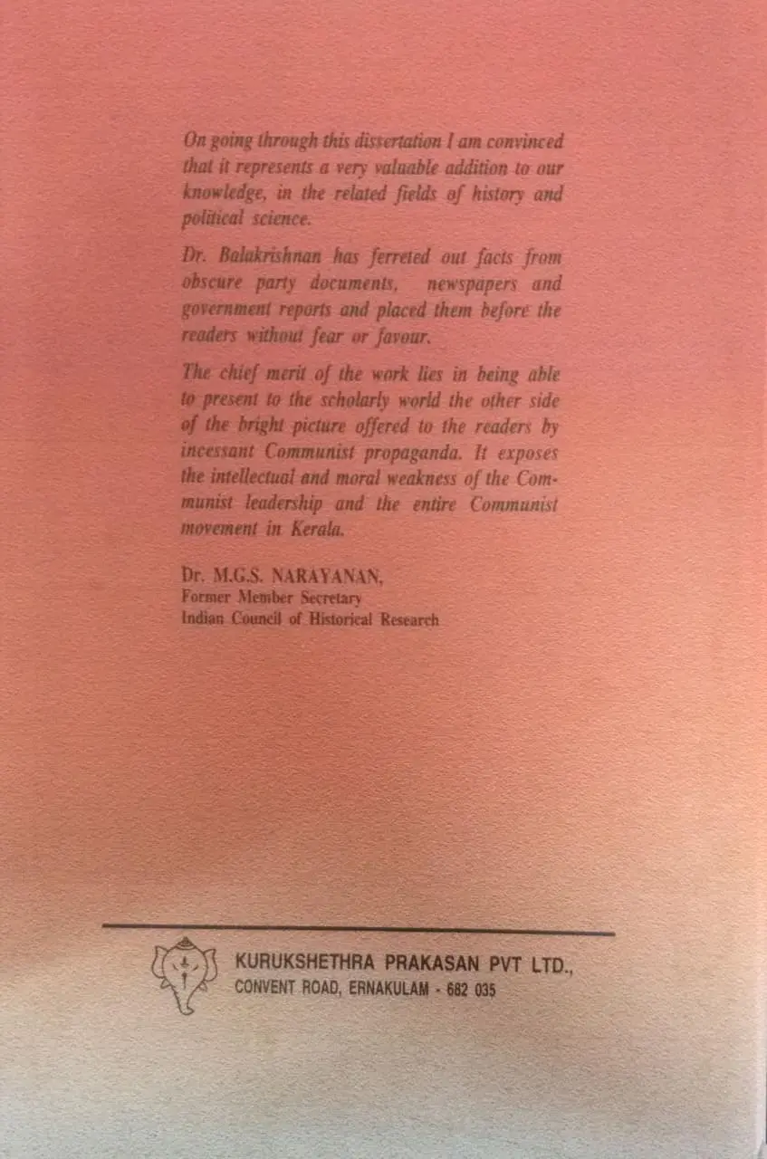 History Of Communist Movement In Kerala