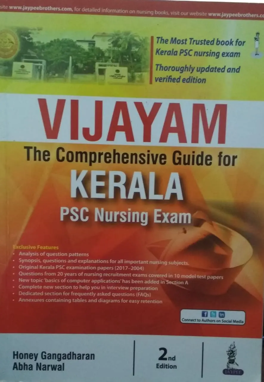 Vijayam - Comprehensive Guide Kerala PSC Nursing Exam - Honey Gangadharan & Abha Narwal