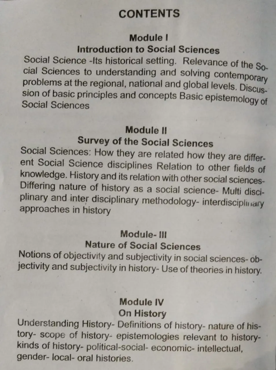 Perspectives and Methodologies in Social Sciences | BA History Semester 1, MG University 