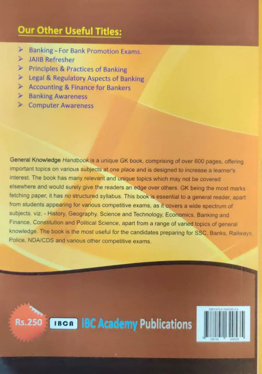 General Knowledge Handbook - Suitable For Civil Services, SSCs, Banking Exams, Defense, NDA, Railways - RRBs, MBA Entrance and Other Competitive Exams