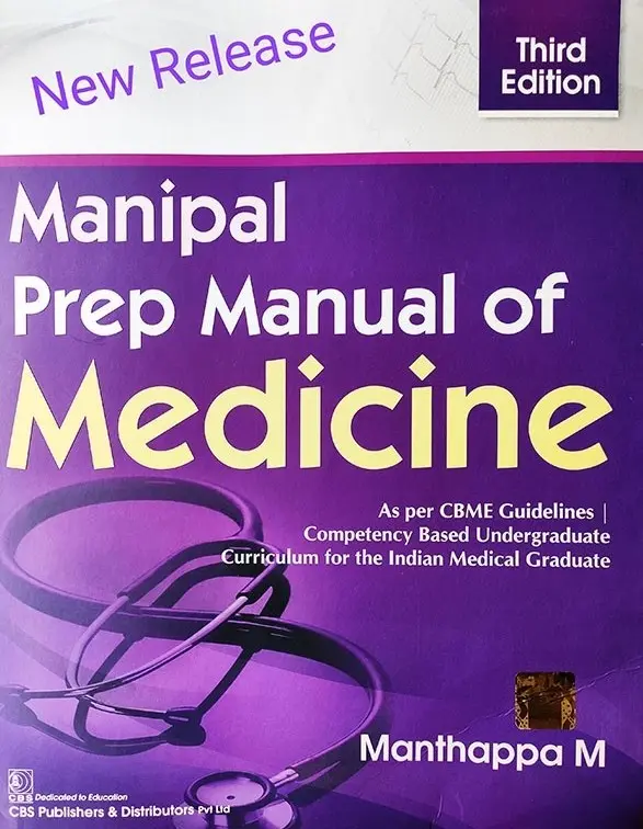 Manipal Prep Manual Of Medicine (3rd Edition) - Manthappa M