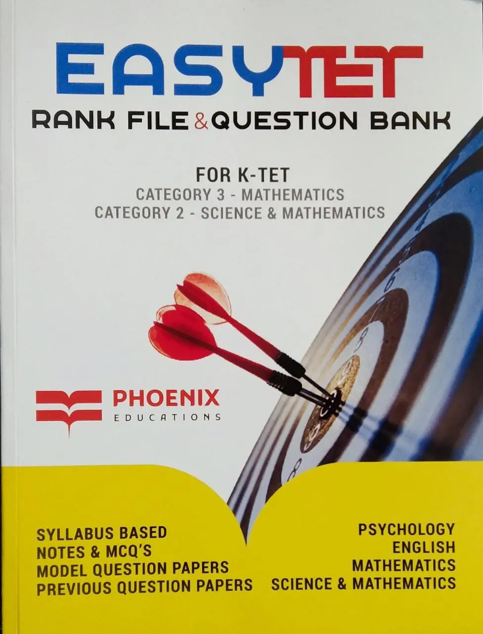 Easytet : Rank File & Question Bank For K-TET - Category 3 : Mathematics - Category  2 : Science & Mathematics 