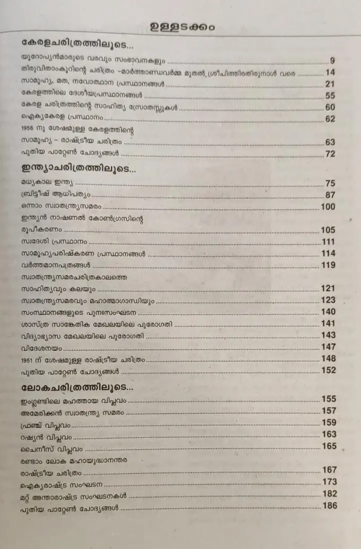 PSC Pareekshakalile Charithram - പി എസ്‌ സി പരീക്ഷകളിലെ ചരിത്രം 