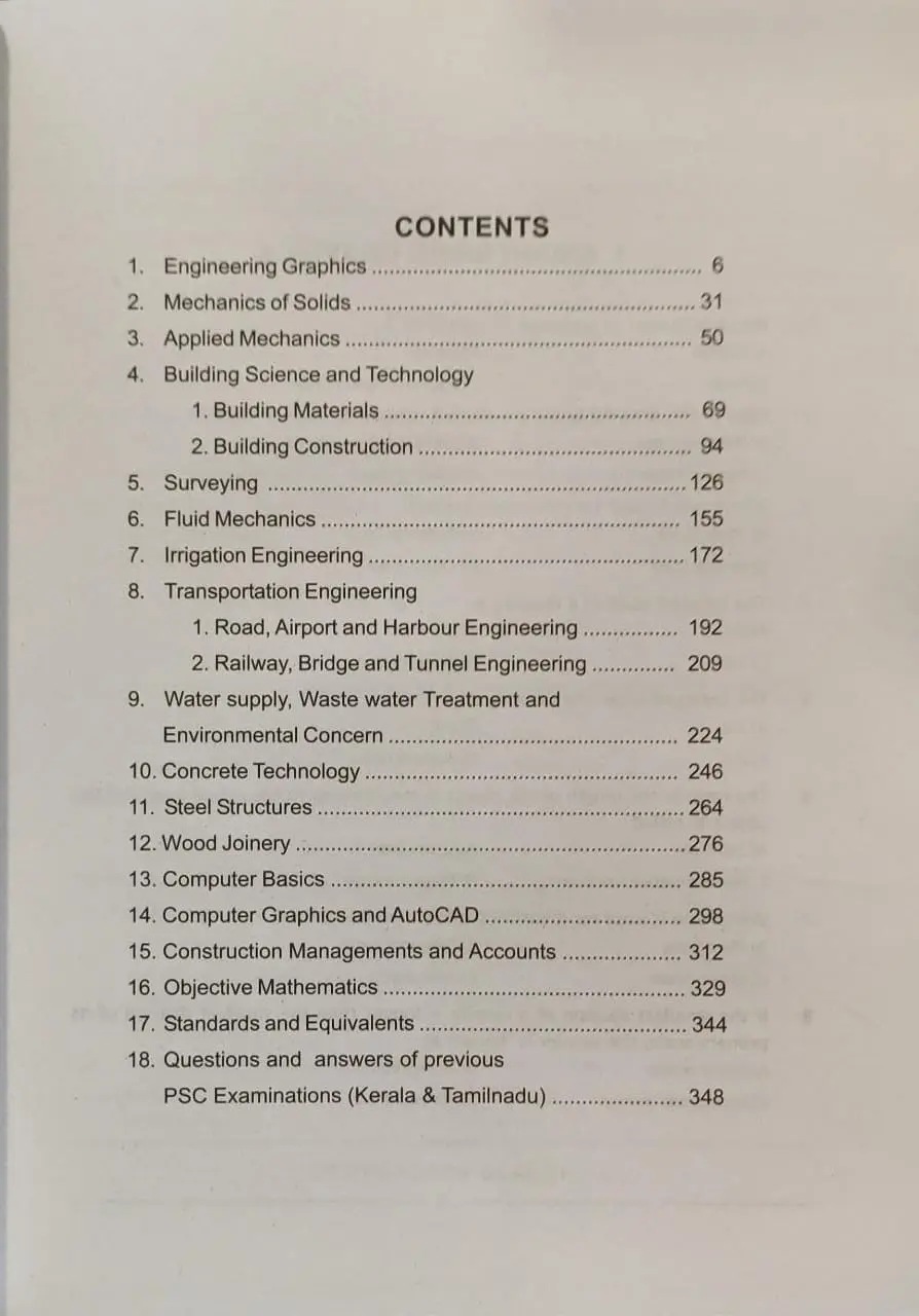 Objective Questions and Answers in Civil Engineering for PSC I SSC I RRB and Other Competitive Exams