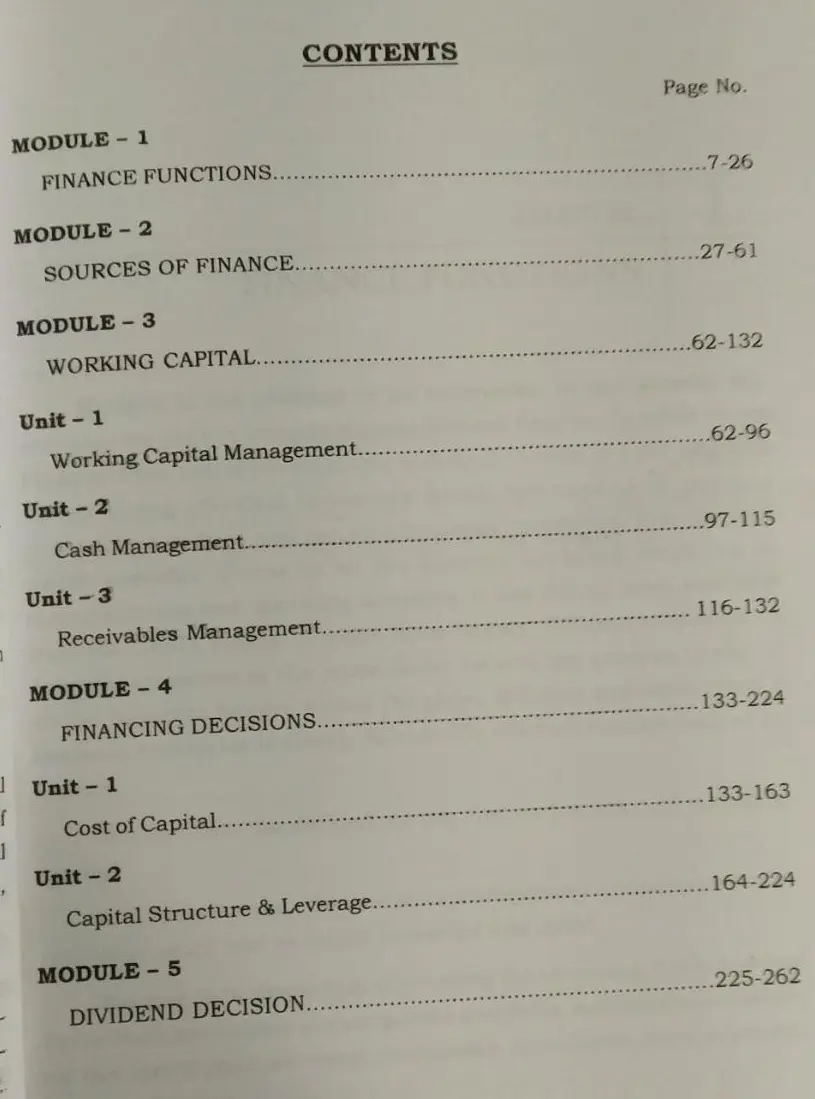 Financial Management - BBA Semester 4 - MG University