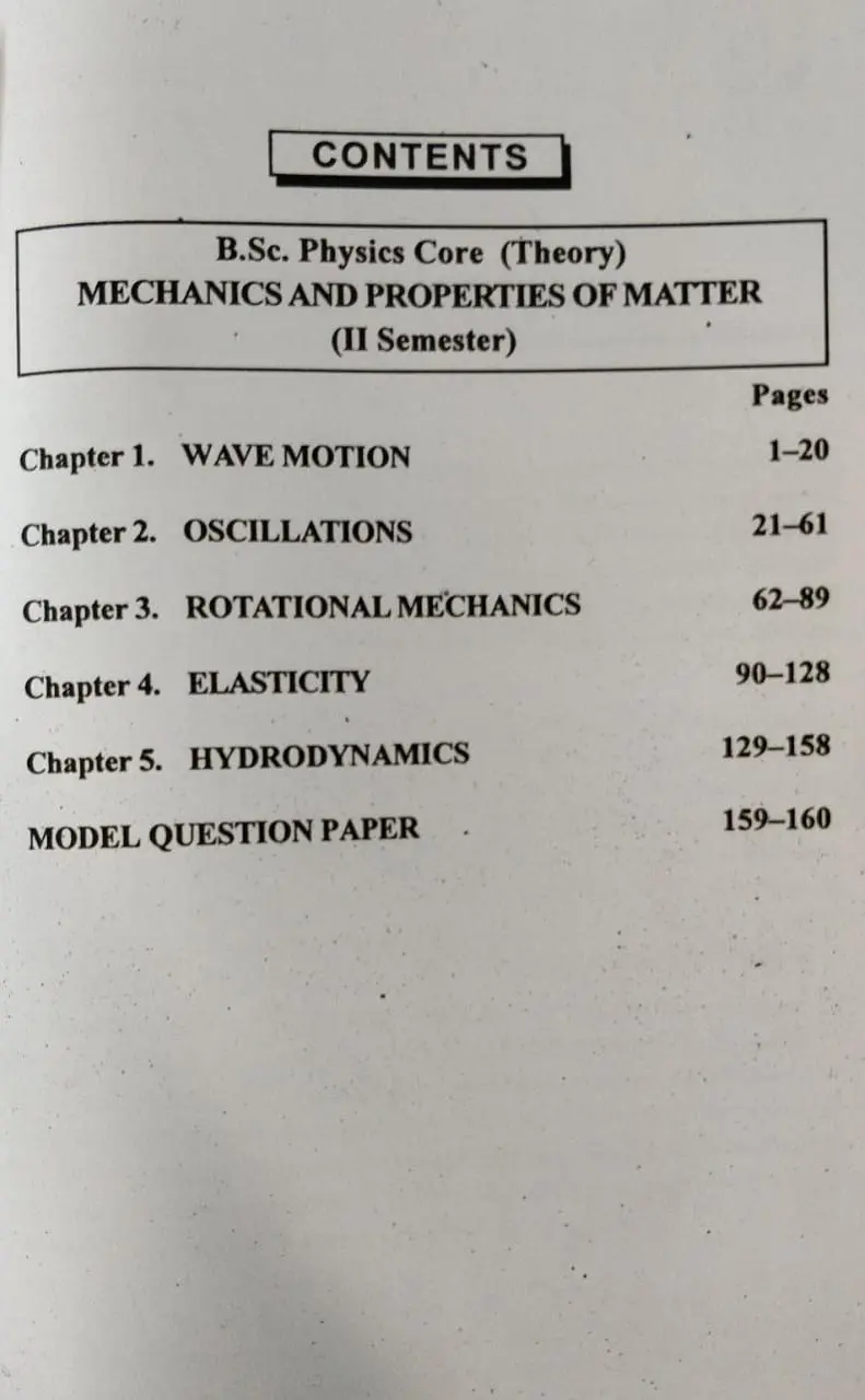 Mechanics and Properties of Matter Core Physics | BSc 1st year Core Courses in Physics Semester 2 | MG University