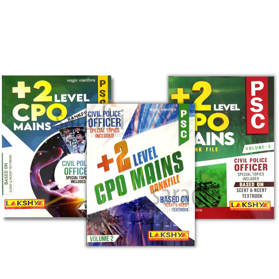 Kerala PSC Plus Two Level CPO Mains Rank File | Set of 3 Volumes | Lakshya Publications