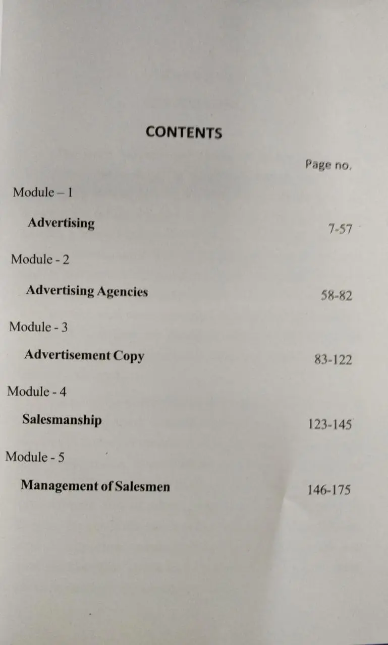 Advertising and Salesmanship | CBCS BBA Semester 6, MG University