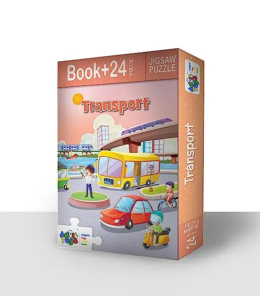 Jigsaw Puzzle (24 Piece + Fun Fact Book Inside) Transport