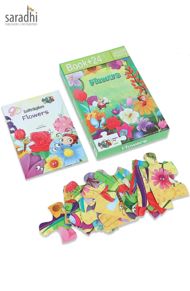 Jigsaw Puzzle (24 Piece + Fun Fact Book Inside) Flowers