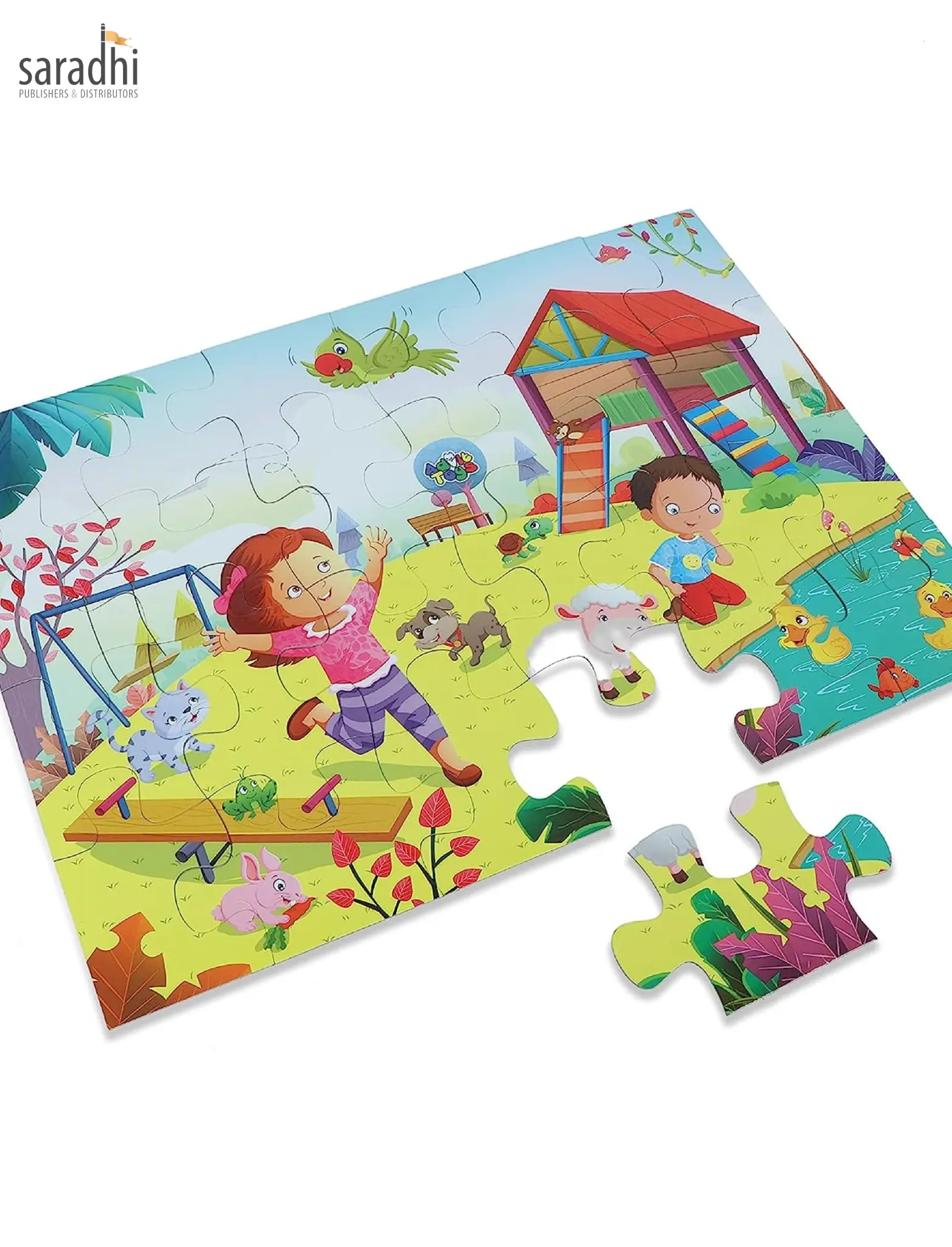 Jigsaw Puzzle (24 Piece + Fun Fact Book Inside) Pet Animals