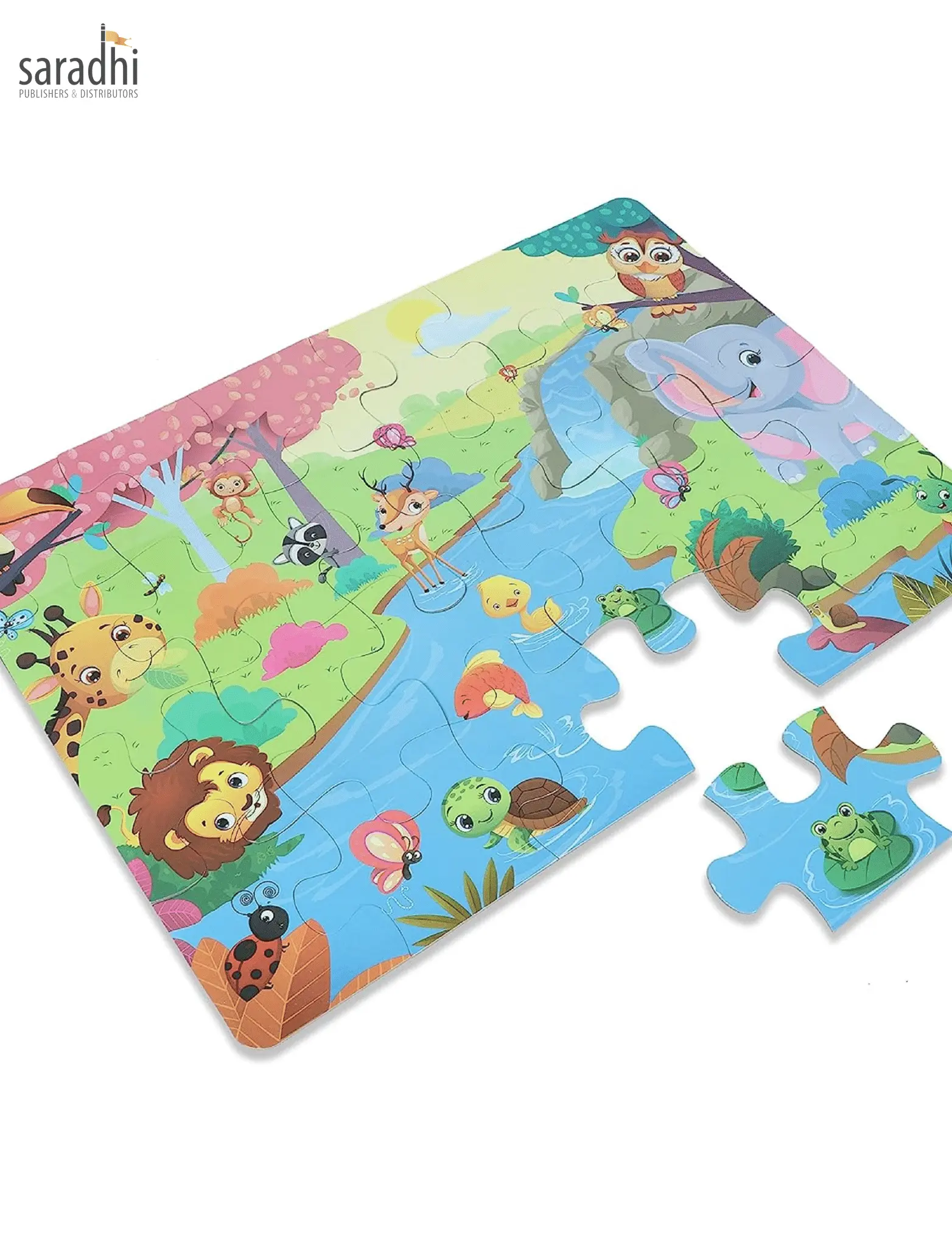 Jigsaw Puzzle (24 Piece + Fun Fact Book Inside) Wild Animals