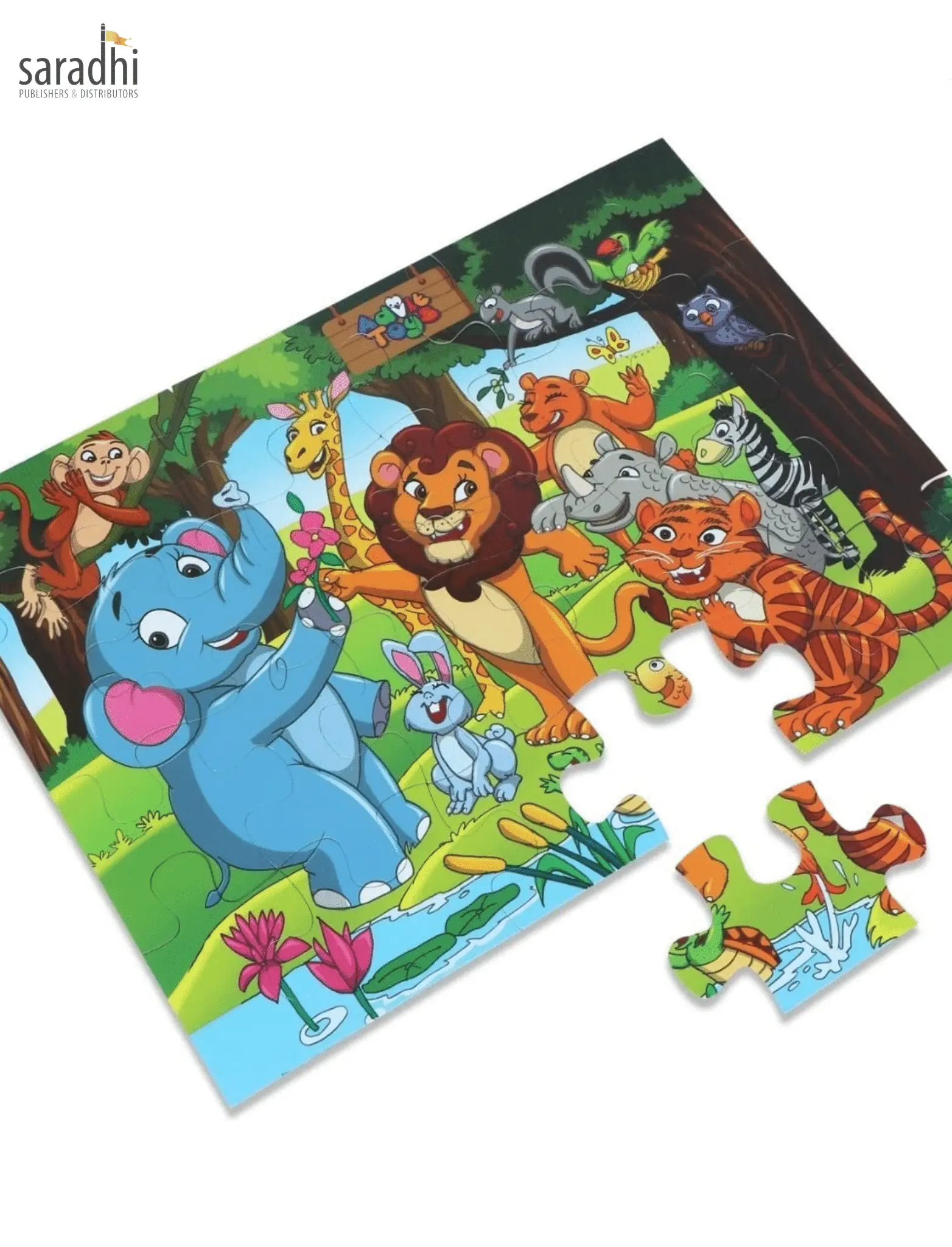 Jigsaw Puzzle (24 Piece + Fun Fact Book Inside) Jungle Story